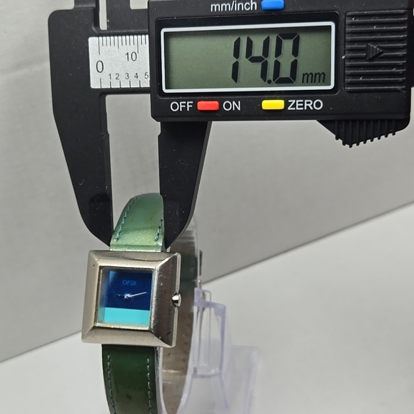 OPEX Kabotine Square Quartz Watch New Battery Green Leather Band Vintage - Picture 5 of 13